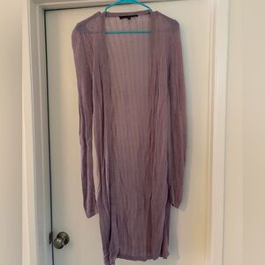 White House Black Market Lilac Knit Cardigan